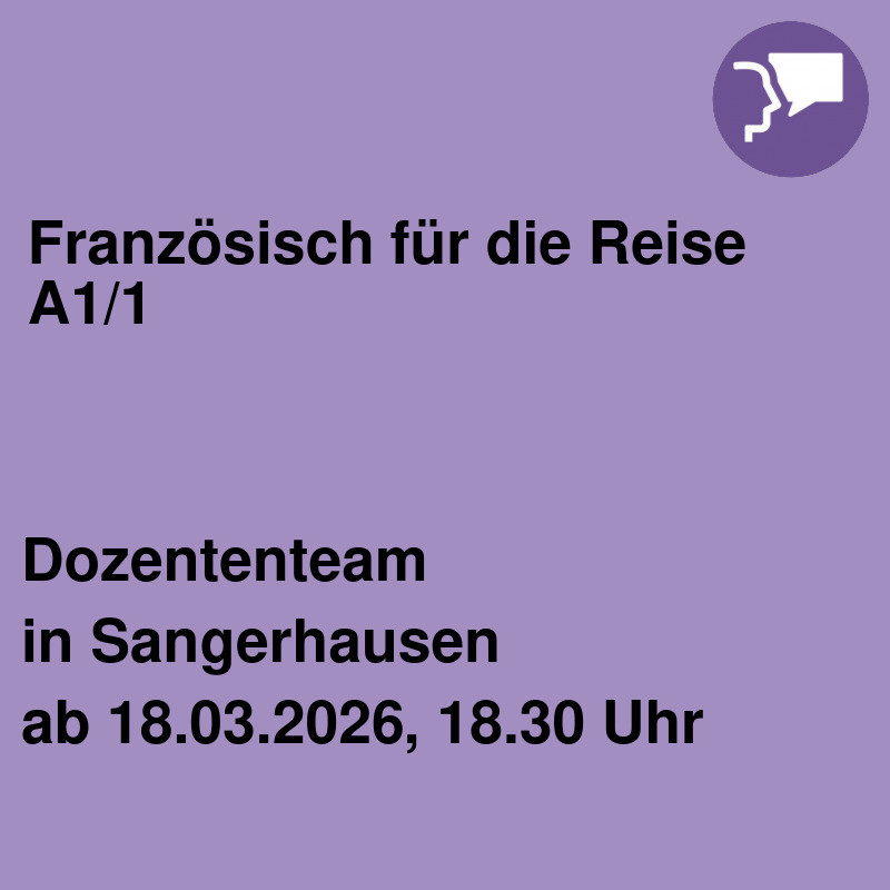 Französisch für die Reise A1/1