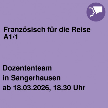 Französisch für die Reise A1/1