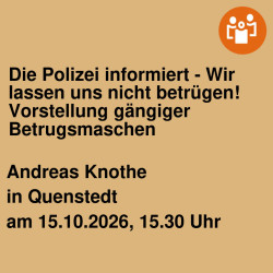 Die Polizei informiert - Wir lassen uns nicht betrügen! Vorstellung gängiger Betrugsmaschen